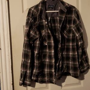 John Blair Black and Red Plaid Shirt